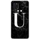 MRCİLETİSİM mrc19656 Siyah Mermer Desenli Ü Harfi Kılıf Baskılı Kapak 5D Tam Kaplayan Cam Samsung Galaxy Note 10 Lite ile uyumlu