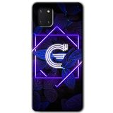 MRCİLETİSİM mrc19723 Dark Neon Yaprak G Harfi Kılıf Baskılı Kapak 5D Tam Kaplayan Cam Samsung Galaxy Note 10 Lite ile uyumlu