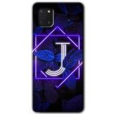 MRCİLETİSİM mrc19728 Dark Neon Yaprak J Harfi Kılıf Baskılı Kapak 5D Tam Kaplayan Cam Samsung Galaxy Note 10 Lite ile uyumlu