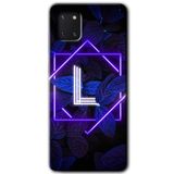 MRCİLETİSİM mrc19730 Dark Neon Yaprak L Harfi Kılıf Baskılı Kapak 5D Tam Kaplayan Cam Samsung Galaxy Note 10 Lite ile uyumlu