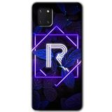 MRCİLETİSİM mrc19748 Dark Neon Yaprak R Harfi Kılıf Baskılı Kapak 5D Tam Kaplayan Cam Samsung Galaxy Note 10 Lite ile uyumlu