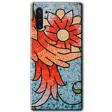 MRCİLETİSİM mrc197621 Mozaik Çiçek Kılıf HD Desen Baskılı Arka Kapak + Temperli Cam Samsung Galaxy Note 10 ile uyumlu