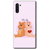MRCİLETİSİM mrc197638 Sevgili Ayıcık Kılıf HD Desen Baskılı Arka Kapak + Temperli Cam Samsung Galaxy Note 10 ile uyumlu