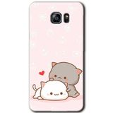 MRCİLETİSİM mrc198599 Kedi Aşkı Kılıf HD Desen Baskılı Arka Kapak + Temperli Cam Samsung Galaxy Note 5 ile uyumlu