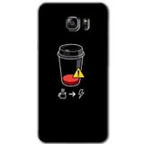 MRCİLETİSİM mrc198691 Coffee Battery Kılıf HD Desen Baskılı Arka Kapak + Temperli Cam Samsung Galaxy Note 5 ile uyumlu
