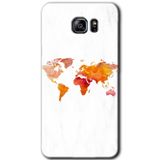 MRCİLETİSİM mrc198758 Dünya Haritası Kılıf HD Desen Baskılı Arka Kapak + Temperli Cam Samsung Galaxy Note 5 ile uyumlu