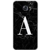 MRCİLETİSİM mrc198871 Siyah Mermer Desenli A Harfi Kılıf HD Desen Baskılı Arka Kapak + Temperli Cam Samsung Galaxy Note 5 Kılıf HD Desen Baskı Arka Kapak + Temperli Cam ile uyumlu