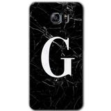 MRCİLETİSİM mrc198878 Siyah Mermer Desenli G Harfi Kılıf HD Desen Baskılı Arka Kapak + Temperli Cam Samsung Galaxy Note 5 Kılıf HD Desen Baskı Arka Kapak + Temperli Cam ile uyumlu