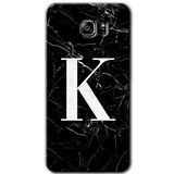 MRCİLETİSİM mrc198883 Siyah Mermer Desenli K Harfi Kılıf HD Desen Baskılı Arka Kapak + Temperli Cam Samsung Galaxy Note 5 Kılıf HD Desen Baskı Arka Kapak + Temperli Cam ile uyumlu