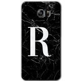 MRCİLETİSİM mrc198891 Siyah Mermer Desenli R Harfi Kılıf HD Desen Baskılı Arka Kapak + Temperli Cam Samsung Galaxy Note 5 Kılıf HD Desen Baskı Arka Kapak + Temperli Cam ile uyumlu