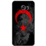 MRCİLETİSİM mrc198922 Black Ayyıldız Kılıf HD Desen Baskılı Arka Kapak + Temperli Cam Samsung Galaxy Note 5 ile uyumlu