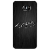 MRCİLETİSİM mrc198934 İmza Atatürk Kılıf HD Desen Baskılı Arka Kapak + Temperli Cam Samsung Galaxy Note 5 ile uyumlu