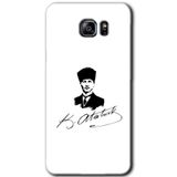 MRCİLETİSİM mrc198937 Kemal Atatürk İmza Kılıf HD Desen Baskılı Arka Kapak + Temperli Cam Samsung Galaxy Note 5 ile uyumlu