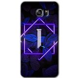 MRCİLETİSİM mrc198967 Dark Neon Yaprak I Harfi Kılıf HD Desen Baskılı Arka Kapak + Temperli Cam Samsung Galaxy Note 5 ile uyumlu