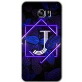 MRCİLETİSİM mrc198968 Dark Neon Yaprak J Harfi Kılıf HD Desen Baskılı Arka Kapak + Temperli Cam Samsung Galaxy Note 5 ile uyumlu
