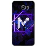 MRCİLETİSİM mrc198971 Dark Neon Yaprak M Harfi Kılıf HD Desen Baskılı Arka Kapak + Temperli Cam Samsung Galaxy Note 5 ile uyumlu