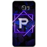MRCİLETİSİM mrc198987 Dark Neon Yaprak P Harfi Kılıf HD Desen Baskılı Arka Kapak + Temperli Cam Samsung Galaxy Note 5 ile uyumlu