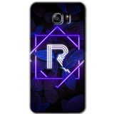 MRCİLETİSİM mrc198988 Dark Neon Yaprak R Harfi Kılıf HD Desen Baskılı Arka Kapak + Temperli Cam Samsung Galaxy Note 5 ile uyumlu