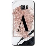 MRCİLETİSİM mrc199348 Pembe Mermer Desenli A Harfi Kılıf HD Desen Baskılı Arka Kapak Samsung Galaxy Note 5 ile uyumlu