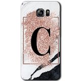 MRCİLETİSİM mrc199350 Pembe Mermer Desenli C Harfi Kılıf HD Desen Baskılı Arka Kapak Samsung Galaxy Note 5 ile uyumlu