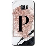 MRCİLETİSİM mrc199367 Pembe Mermer Desenli P Harfi Kılıf HD Desen Baskılı Arka Kapak Samsung Galaxy Note 5 ile uyumlu