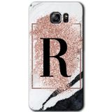 MRCİLETİSİM mrc199368 Pembe Mermer Desenli R Harfi Kılıf HD Desen Baskılı Arka Kapak Samsung Galaxy Note 5 ile uyumlu