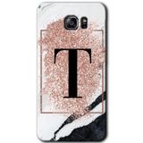 MRCİLETİSİM mrc199372 Pembe Mermer Desenli T Harfi Kılıf HD Desen Baskılı Arka Kapak Samsung Galaxy Note 5 ile uyumlu