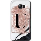 MRCİLETİSİM mrc199373 Pembe Mermer Desenli U Harfi Kılıf HD Desen Baskılı Arka Kapak Samsung Galaxy Note 5 ile uyumlu