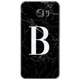 MRCİLETİSİM mrc199420 Siyah Mermer Desenli B Harfi Kılıf HD Desen Baskılı Arka Kapak Samsung Galaxy Note 5 ile uyumlu
