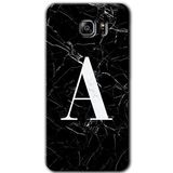 MRCİLETİSİM mrc199421 Siyah Mermer Desenli A Harfi Kılıf HD Desen Baskılı Arka Kapak Samsung Galaxy Note 5 ile uyumlu