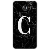 MRCİLETİSİM mrc199422 Siyah Mermer Desenli C Harfi Kılıf HD Desen Baskılı Arka Kapak Samsung Galaxy Note 5 ile uyumlu