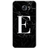 MRCİLETİSİM mrc199425 Siyah Mermer Desenli E Harfi Kılıf HD Desen Baskılı Arka Kapak Samsung Galaxy Note 5 ile uyumlu