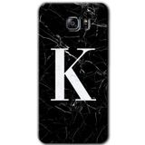 MRCİLETİSİM mrc199433 Siyah Mermer Desenli K Harfi Kılıf HD Desen Baskılı Arka Kapak Samsung Galaxy Note 5 ile uyumlu