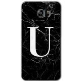 MRCİLETİSİM mrc199445 Siyah Mermer Desenli U Harfi Kılıf HD Desen Baskılı Arka Kapak Samsung Galaxy Note 5 ile uyumlu