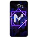 MRCİLETİSİM mrc199521 Dark Neon Yaprak M Harfi Kılıf HD Desen Baskılı Arka Kapak Samsung Galaxy Note 5 ile uyumlu