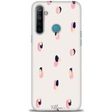MRCİLETİSİM (mrc201) Tam Ekran Koruyucu Kılıf HD Baskılı Kılıf Pembe Lacivert Realme 5i ile uyumlu