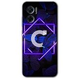 MRCİLETİSİM mrc201158 Dark Neon Yaprak C Harfi Kılıf HD Desen Baskılı Arka Kapak Xiaomi Redmi 10 5G ile uyumlu