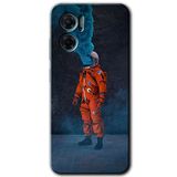 MRCİLETİSİM mrc201266 Smoke Astronot Kılıf HD Desen Baskılı Arka Kapak Xiaomi Redmi Note 11E ile uyumlu
