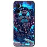 MRCİLETİSİM mrc201310 Neon Aslan Kılıf HD Desen Baskılı Arka Kapak Xiaomi Redmi Note 11E ile uyumlu