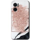 MRCİLETİSİM mrc201525 Simli Mermer Kılıf HD Desen Baskılı Arka Kapak Xiaomi Redmi Note 11E ile uyumlu