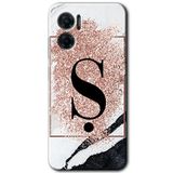 MRCİLETİSİM mrc201570 Pembe Mermer Desenli Ş Harfi Kılıf HD Desen Baskılı Arka Kapak Xiaomi Redmi Note 11E ile uyumlu