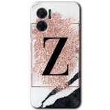 MRCİLETİSİM mrc201577 Pembe Mermer Desenli Z Harfi Kılıf HD Desen Baskılı Arka Kapak Xiaomi Redmi Note 11E ile uyumlu