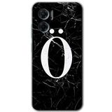 MRCİLETİSİM mrc201639 Siyah Mermer Desenli Ö Harfi Kılıf HD Desen Baskılı Arka Kapak Xiaomi Redmi Note 11E ile uyumlu