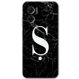 MRCİLETİSİM mrc201643 Siyah Mermer Desenli Ş Harfi Kılıf HD Desen Baskılı Arka Kapak Xiaomi Redmi Note 11E ile uyumlu