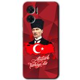 MRCİLETİSİM mrc201662 Atatürkiye Kılıf HD Desen Baskılı Arka Kapak Xiaomi Redmi Note 11E ile uyumlu