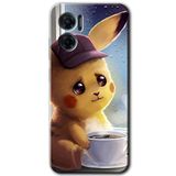MRCİLETİSİM mrc201705 Üzgün Pikaçu Kılıf HD Desen Baskılı Arka Kapak Xiaomi Redmi Note 11E ile uyumlu