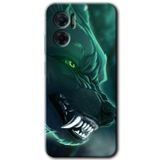 MRCİLETİSİM mrc201759 Yeşil Kurt Kılıf HD Desen Baskılı Arka Kapak Xiaomi Redmi Note 11E ile uyumlu