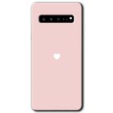 MRCİLETİSİM mrc202073 Sade Kalp Kılıf HD Desen Baskılı Arka Kapak + Temperli Cam Samsung Galaxy S10 Plus ile uyumlu