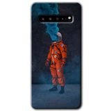MRCİLETİSİM mrc202366 Smoke Astronot Kılıf HD Desen Baskılı Arka Kapak Samsung Galaxy S10 Plus ile uyumlu