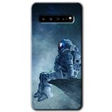 MRCİLETİSİM mrc202372 Astronot Yalnızlığı Kılıf HD Desen Baskılı Arka Kapak Samsung Galaxy S10 Plus ile uyumlu